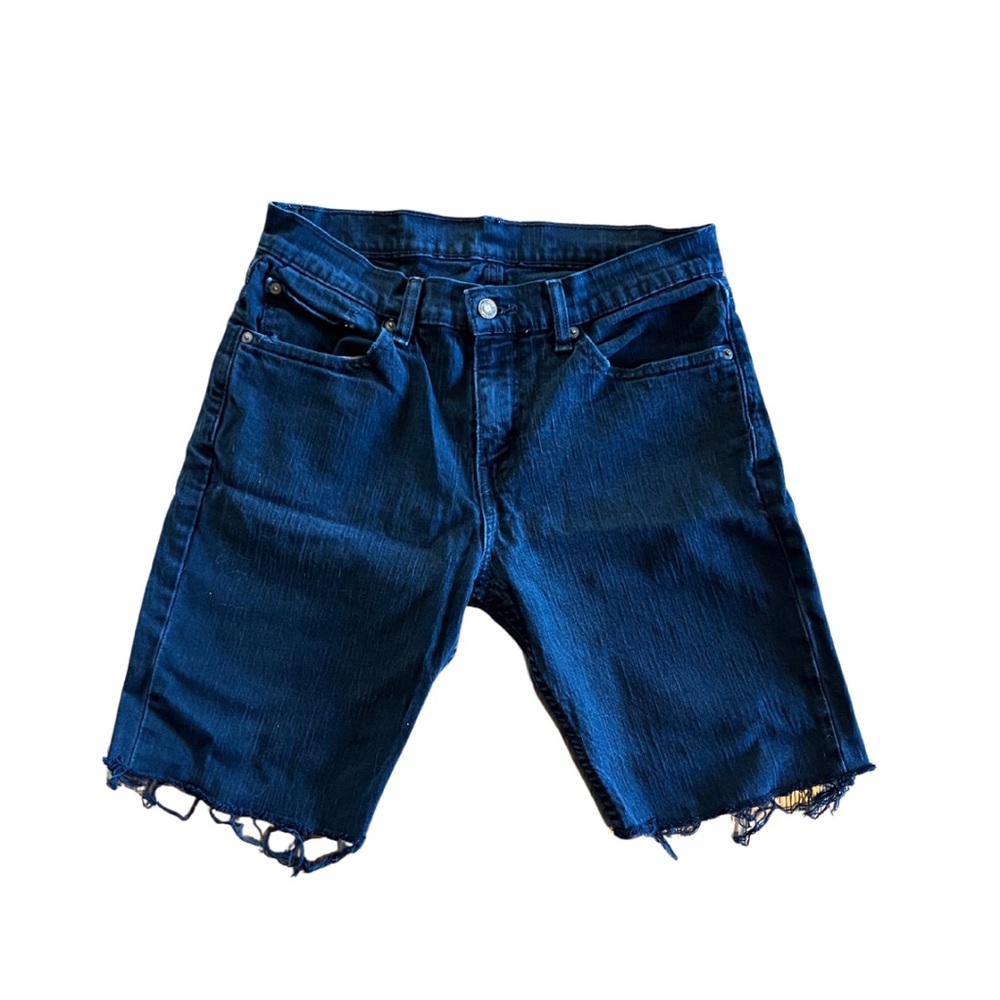Levi’s 511, slim fit flex black pants cut into jorts